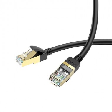 Кабель мережі HOCO LAN RJ45 Level copper gigabit ethernet cable US02, 5 м, чорний Кабель мережі HOCO LAN RJ45 Level copper gigabit ethernet cable US02, 5 м, чорний