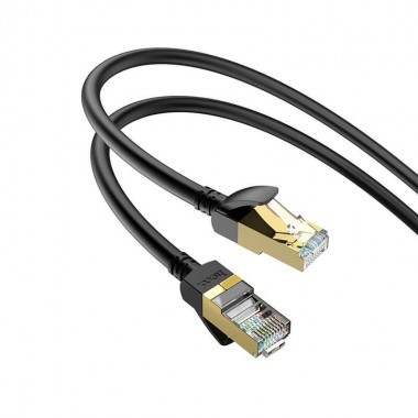 Кабель мережі HOCO LAN RJ45 Level copper gigabit ethernet cable US02, 5 м, чорний Кабель мережі HOCO LAN RJ45 Level copper gigabit ethernet cable US02, 5 м, чорний
