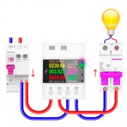 Wi-Fi счетчик электроэнергии однофазный 220В 100А DIN, защиты, Atorch AT4PW