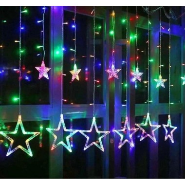 Гірлянда штора STAR CURTAIN MULTI 7753 Зірки, різнокольорова