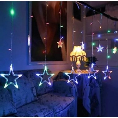 Гірлянда штора STAR CURTAIN MULTI 7753 Зірки, різнокольорова