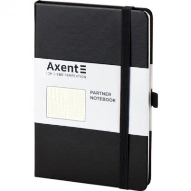 Книга записная Axent Partner, 125x195 мм, 96 листов, точка, черная (8306-01-A)