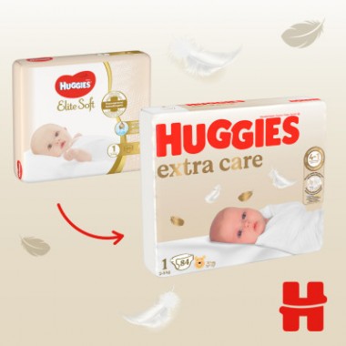 Подгузники Huggies Extra Care Размер 1 (2-5 кг) 84 шт (5029053578057) Подгузники Huggies Extra Care Размер 1 (2-5 кг) 84 шт (5029053578057)
