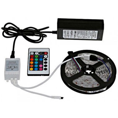 Світлодіодна стрічка SMD 5050 RGB 5м з пультом і блоком живлення MHZ