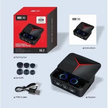 Навушники бездротові Bluetooth M90 PRO 9248, чорні
