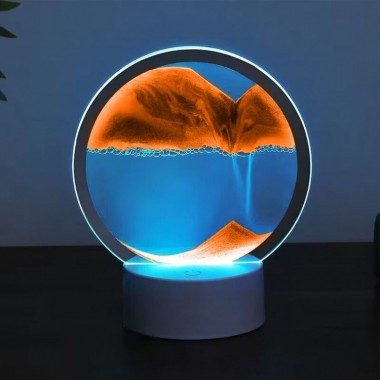 Ночник 3D зыбучие пески с Led подсветкой 7 режимов золотой песок Ночник 3D зыбучие пески с Led подсветкой 7 режимов золотой песок