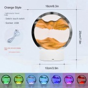 Ночник 3D зыбучие пески с Led подсветкой 7 режимов золотой песок