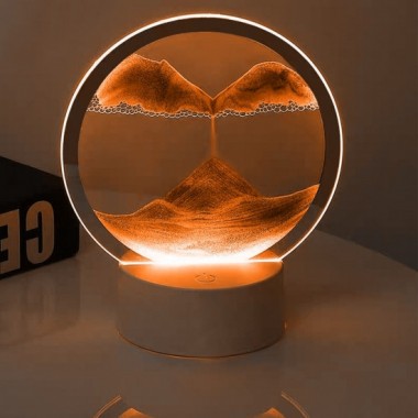 Ночник 3D зыбучие пески с Led подсветкой 7 режимов золотой песок Ночник 3D зыбучие пески с Led подсветкой 7 режимов золотой песок