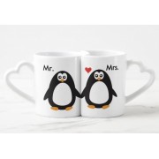 Парные чашки для влюбленных в виде сердца Mr&Mrs