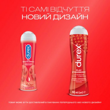 Интимный гель-смазка Durex Play Saucy Strawberry со вкусом и ароматом клубники (лубрикант) 50 мл (4820108005280)