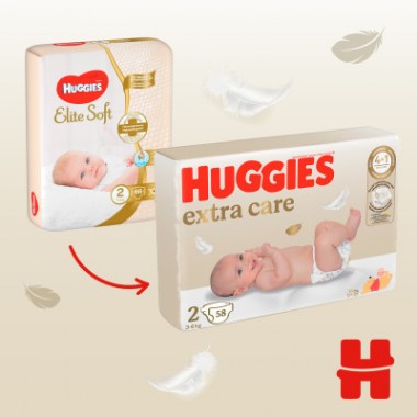 Подгузники Huggies Extra Care 2 (3-6 кг) 58 шт (5029053578071) Подгузники Huggies Extra Care 2 (3-6 кг) 58 шт (5029053578071)