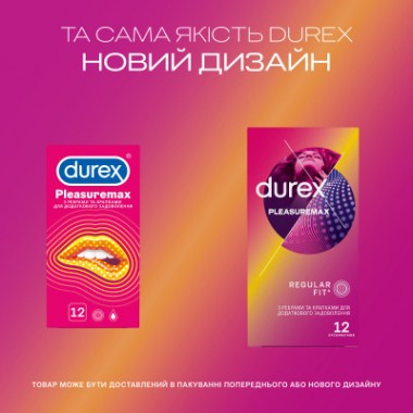 Презервативы Durex Pleasuremax с силиконовой смазкой с ребрами и точками 12 шт. (5038483204016)