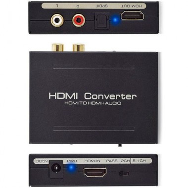 Экстрактор аудио, преобразователь HDMI, SPDIF, Toslink, RCA, тюльпан
