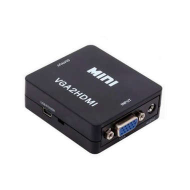 Конвертер VGA - HDMI, видео, аудио, 1080p, черный