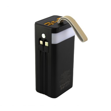 УМБ портативное зарядное Power Bank BOROFONE DBT35A 40000mAh со встроенными кабелями, черное