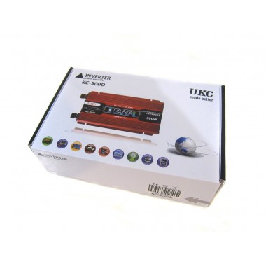 Перетворювач авто інвертор UKC 12V-220V 500W LCD KC-500D
