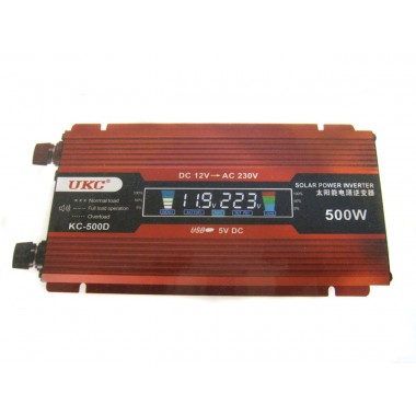 Перетворювач авто інвертор UKC 12V-220V 500W LCD KC-500D