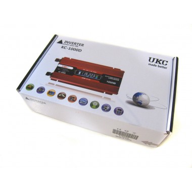 Перетворювач авто інвертор UKC 12V-220V 1000W LCD KC-1000D