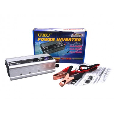 Перетворювач авто інвертор UKC 12V-220V 1500W