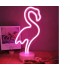 Неоновый ночник-светильник Фламинго LED для комнаты работает от батареек и USB