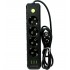 Удлинитель UA Power F44U на 4 розетки, 3USB, 6 м, черный