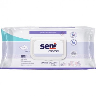 Влажные салфетки Seni Care Для догляду за тілом 30 х 20 см 80 шт. (5900516422417)