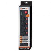 Сетевой фильтр питания REAL-EL RS-6 EXTRA 5m, black (EL122300003)