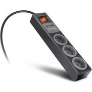 Сетевой удлинитель REAL-EL RS-3 USB CHARGE 1.8m, black (EL122500001)