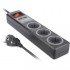 Сетевой удлинитель REAL-EL RS-3 USB CHARGE 1.8m, black (EL122500001)