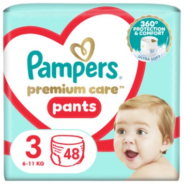 Подгузники Pampers Premium Care Pants Midi Размер 3 (6-11 кг) 48 шт (8001090759795) Подгузники Pampers Premium Care Pants Midi Размер 3 (6-11 кг) 48 шт (8001090759795)