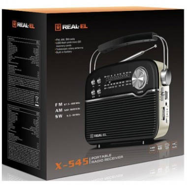 Портативный радиоприемник REAL-EL X-545 Black