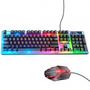 Набір дротова клавіатура та миша Combo HOCO Luminous gaming GM18, чорний