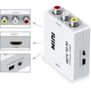 Конвертер HDMI - AV, RCA, видео, аудио, белый