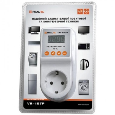 Реле напряжения REAL-EL VR-107P, white (EL122300008)