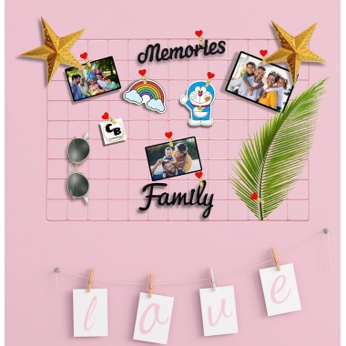 Настенный органайзер Мудборд (moodboard) доска визуализации и планирования, Прямоугольная 45*65 см, розовый
