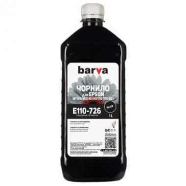 Чорнило Barva EPSON M1100/M3170 (110) BLACK 1 л, пігментне (E110-726)