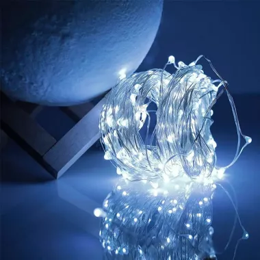 Гирлянда нить Роса от USB, 30м, 300LED + пульт, Холодный белый / Светодиодная новогодняя гирлянда Гирлянда нить Роса от USB, 30м, 300LED + пульт, Холодный белый / Светодиодная новогодняя гирлянда