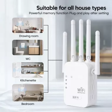 Мощный Wi-Fi ретранслятор 2.4G с 6 антеннами / маршрутизатор / усилитель вай фай сигнала