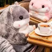 Серый Плед-хомяк 3 в 1, Плед, Игрушка, Подушка