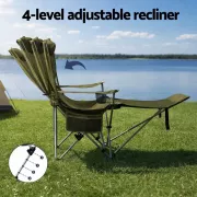 Кресло-шезлонг раскладное 2 в 1 для пикника, рыбалки Зеленое