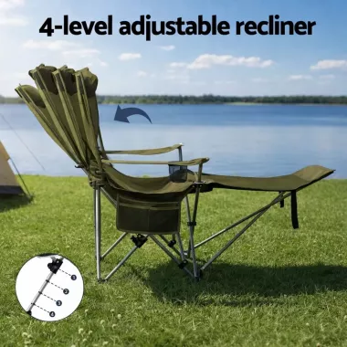 Кресло-шезлонг раскладное 2 в 1 для пикника, рыбалки Зеленое Кресло-шезлонг раскладное 2 в 1 для пикника, рыбалки Зеленое