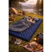 Матрас коврик надувной NMN-206 туристический с подушкой с чехлом 190 х 120 х 5 см Синий