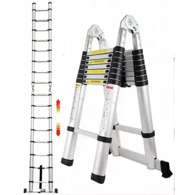 Сходи-Стремянка 5,80м (2,9+2.9) телескопічна, складана алюмінієва