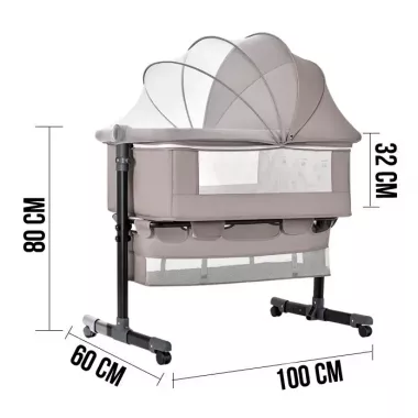 Детская складная кроватка с режимом люльки и москитной сеткой (D508)