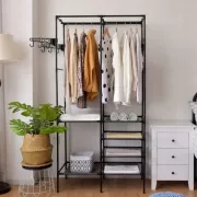 Универсальный шкаф вешалка стойка для одежды double pole