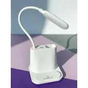 Рожева Акумуляторна настільна LED лампа Bionic Desk Lamp c USB виходом, органайзером та підставкою для смартфона