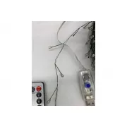 Гирлянда Роса на катушке фейерверк - мишура от USB, 20м, 600LED + пульт Белый