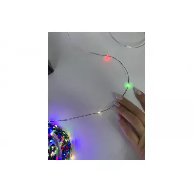 Гирлянда Роса 200 м МУЛЬТИК – зеленая нить, пульт, 8 режимов