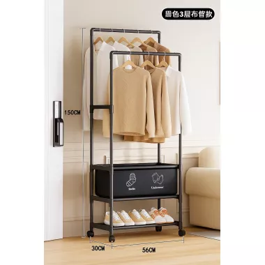 Стойка-вешалка на колесах для вещей и обуви (YH9918-3A)