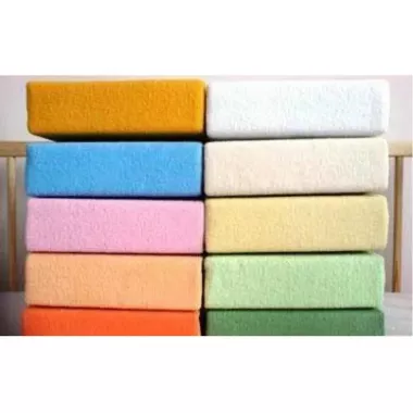 салатове Простирадло махрове на резинці з наволочками Anisa (220х240+30 см)